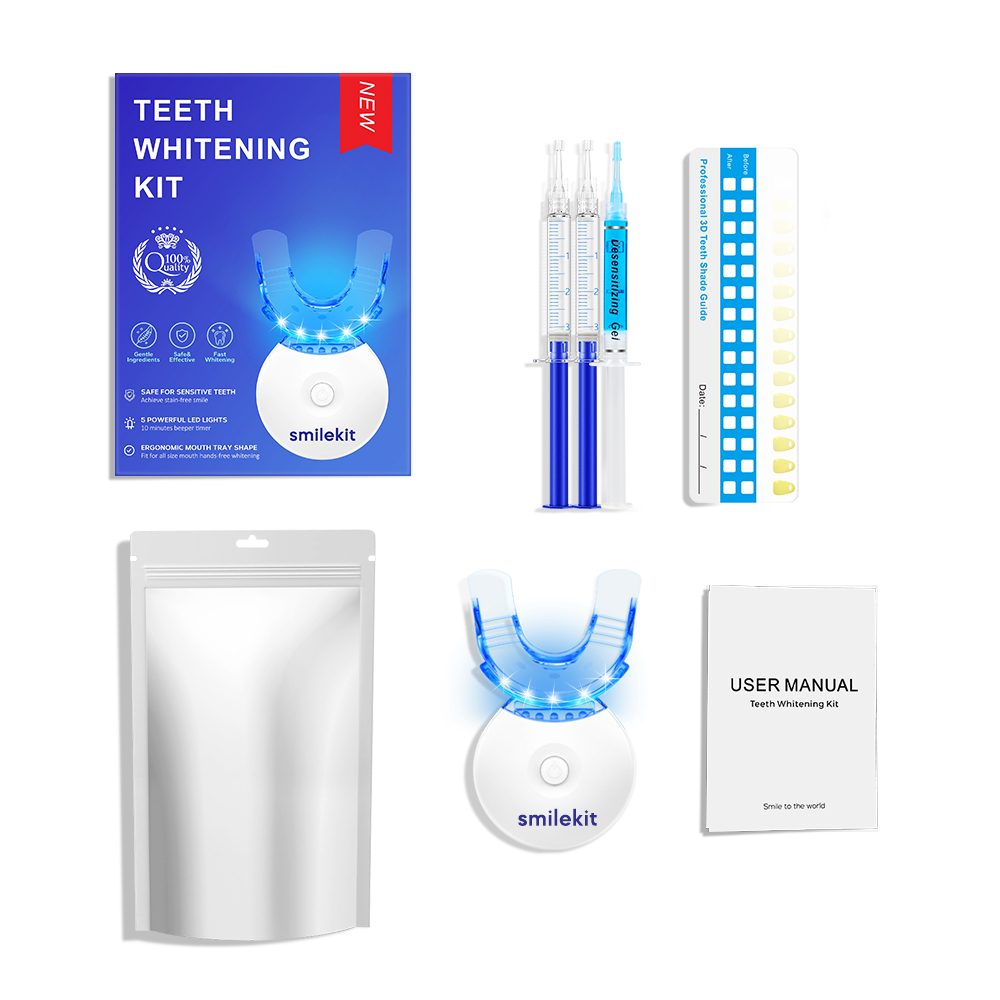 Teeth Whitening Gum - 歯のホワイトニングキット - 35% カルバミド過酸化物を含む 5X LED