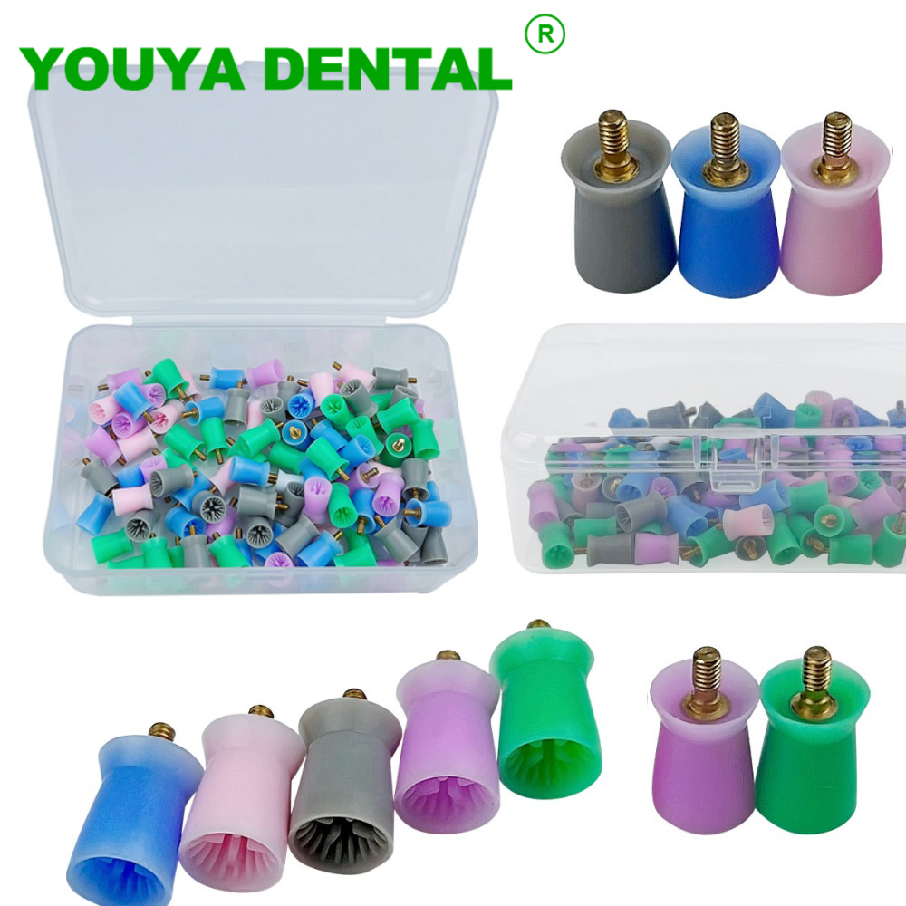 Whitening Teeth Dentist - 100個/箱 歯科用プロフィーカップ スクリューイン/ラッチタイプ プロフィラクシスブラシカップ 歯のホワイトニングポリッシャーブラシヘッド 歯科医用ラボツール