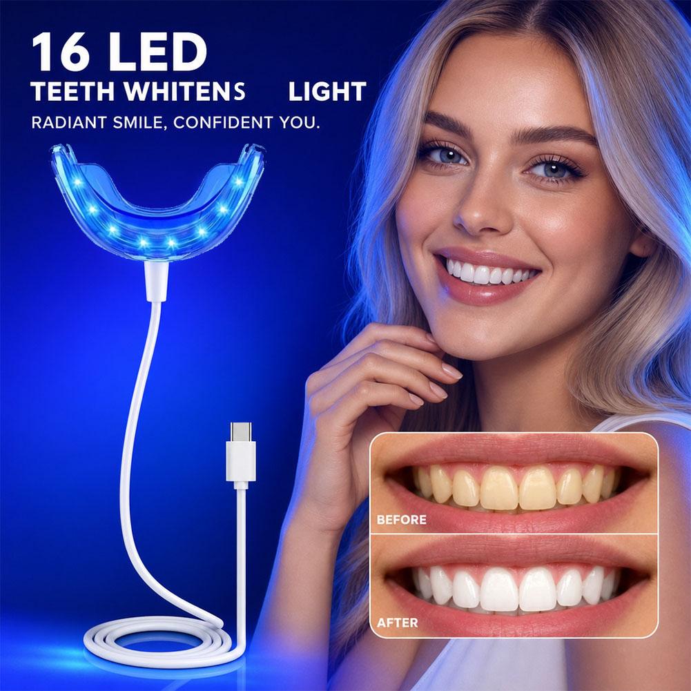 Teeth Whitening Gum - 歯のホワイトニング促進器 スマートLEDブルーライト ポータブル USB/iPhone/Android充電式 デバイス 歯のホワイトニングライト