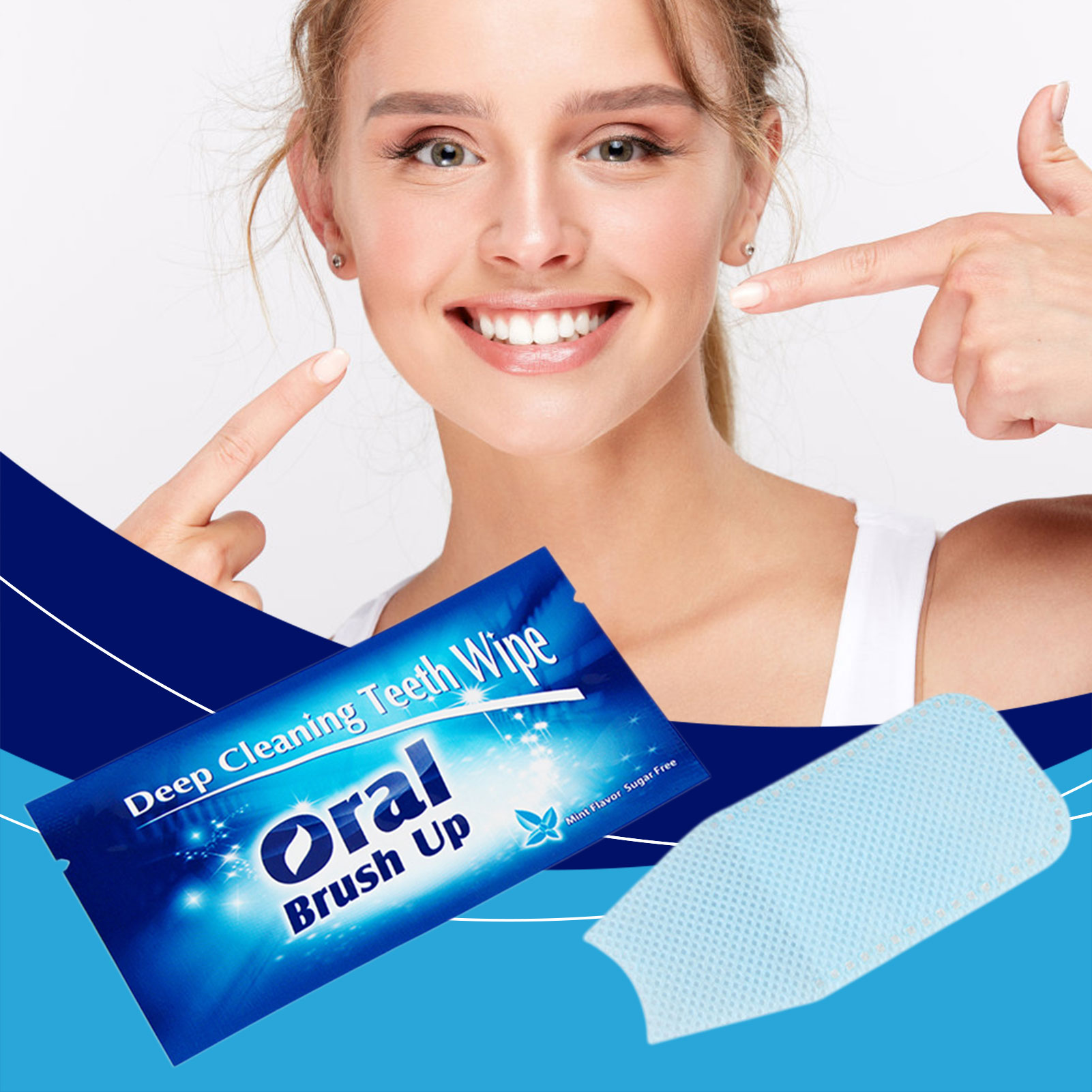 Teeth Whitening Quick - 指用スリーブ歯科用ワイプ 汚れ除去用 ポータブル使い捨て歯のクリーニングパッド 食後のクイッククリーン 旅行用