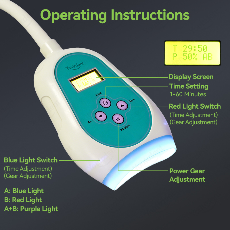 50W歯科用タッチスクリーン3色歯ホワイトニングマシン冷光ラ - Teeth Whitening Light のレビューと価格