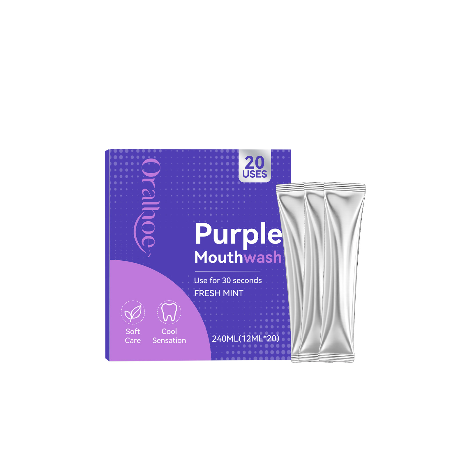 20個入り。紫色のマウスウォッシュで、歯を白くし、黄ばみを落 - Teeth Whitening Gum のレビューと価格