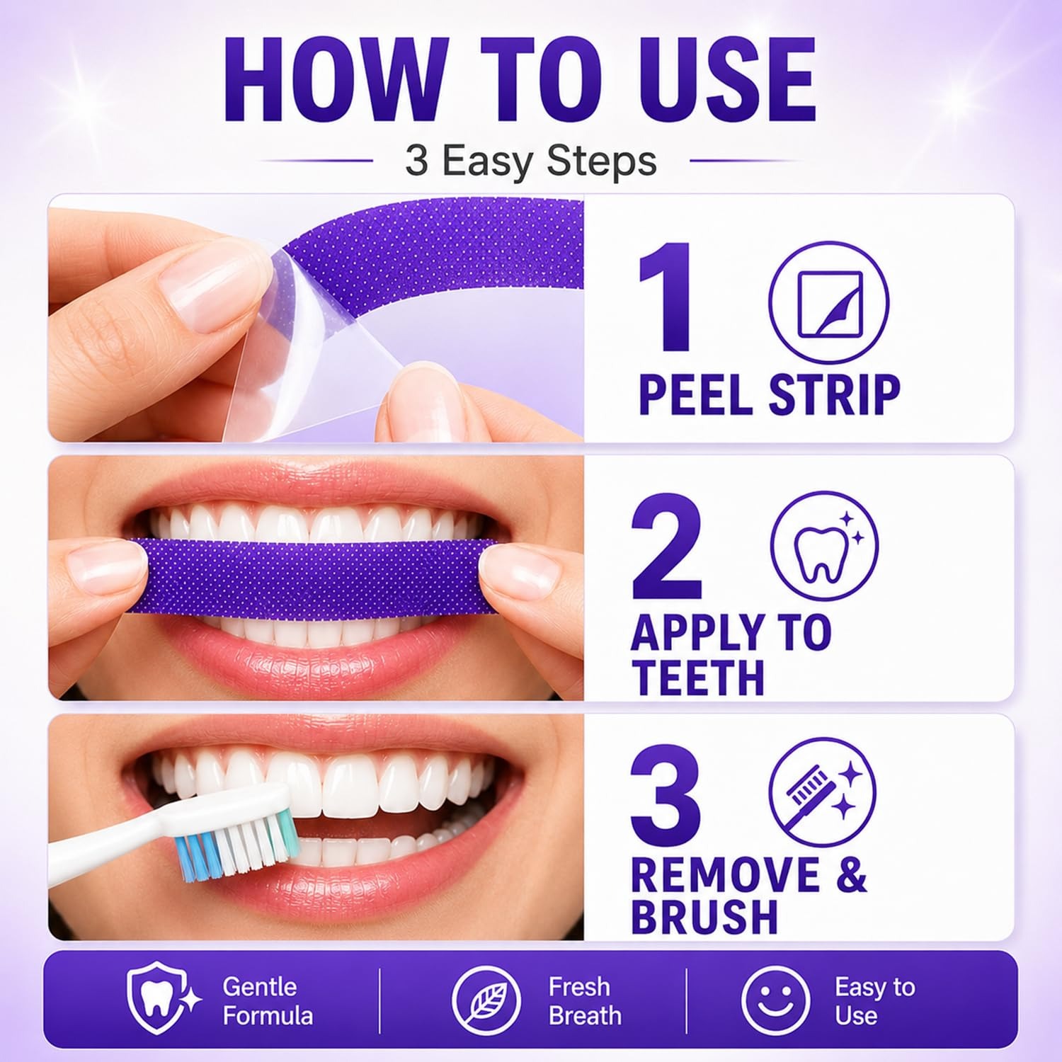 パープル歯のホワイトニングストリップ 7/14/21 個 ホ - Teeth Whitening Quick のレビューと価格