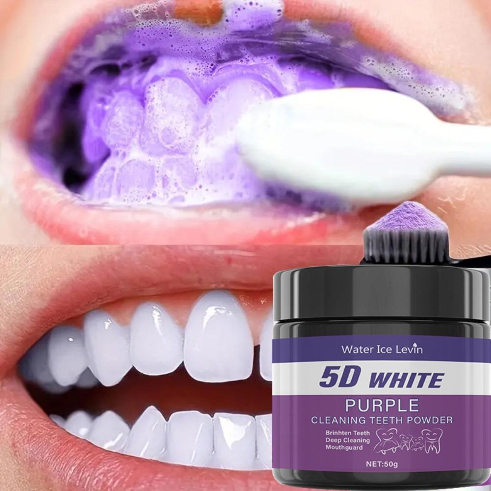 5Dホワイトパープル歯磨きパウダー 50g 歯を白くし、表面 - Teeth Whitening Powder のレビューと価格