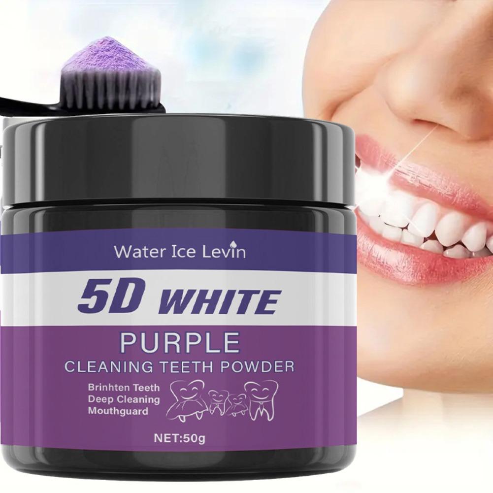 5Dホワイトパープル歯磨きパウダー 50g 歯を白くし、表面 - Teeth Whitening Powder のレビューと価格