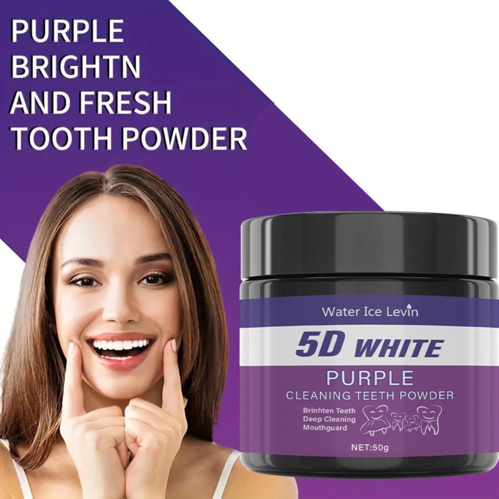 5Dホワイトパープル歯磨きパウダー 50g 歯を白くし、表面 - Teeth Whitening Powder のレビューと価格