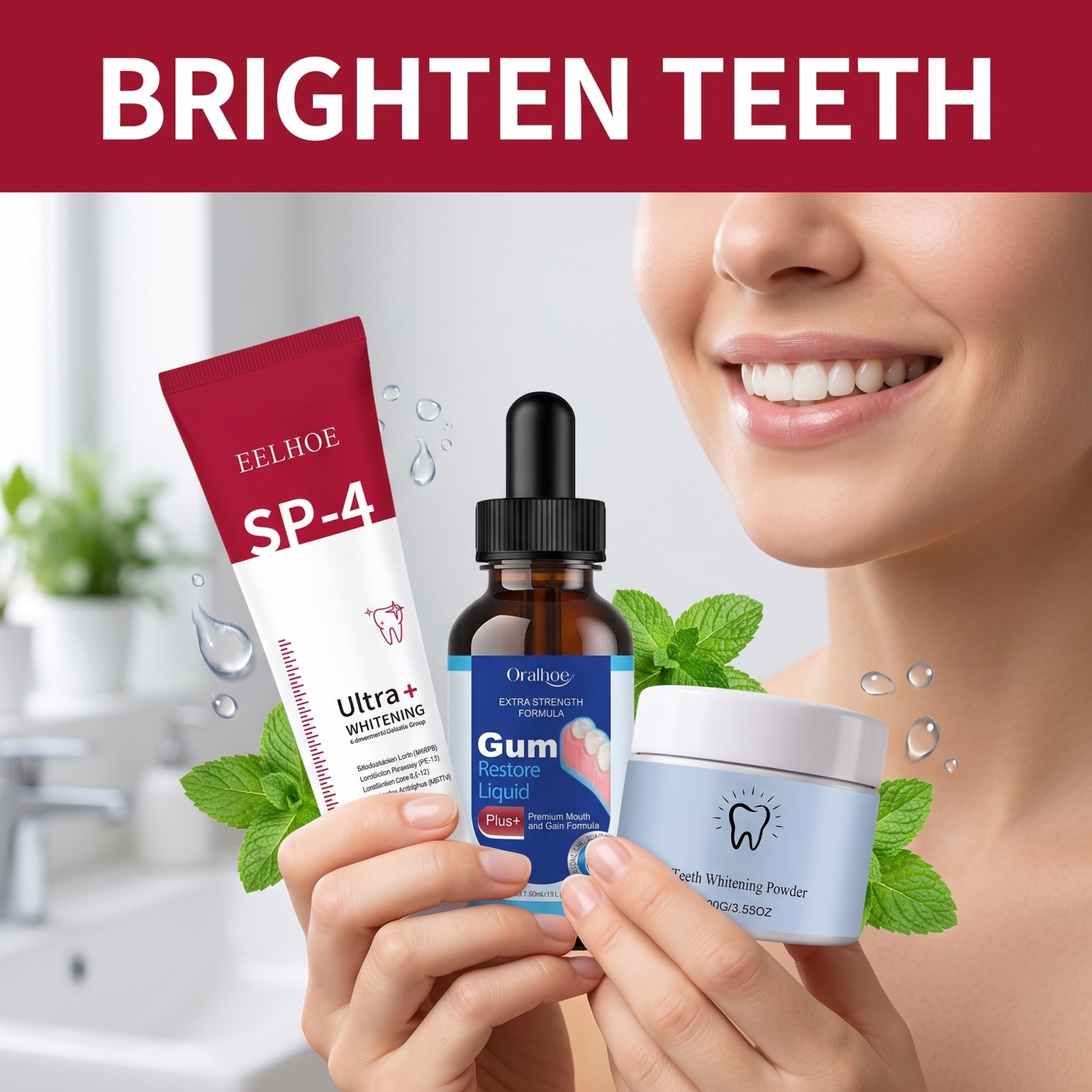 オーラルケアコンボセット ホワイトニング歯磨き粉 マウスウォ - Teeth Whitening Powder のレビューと価格