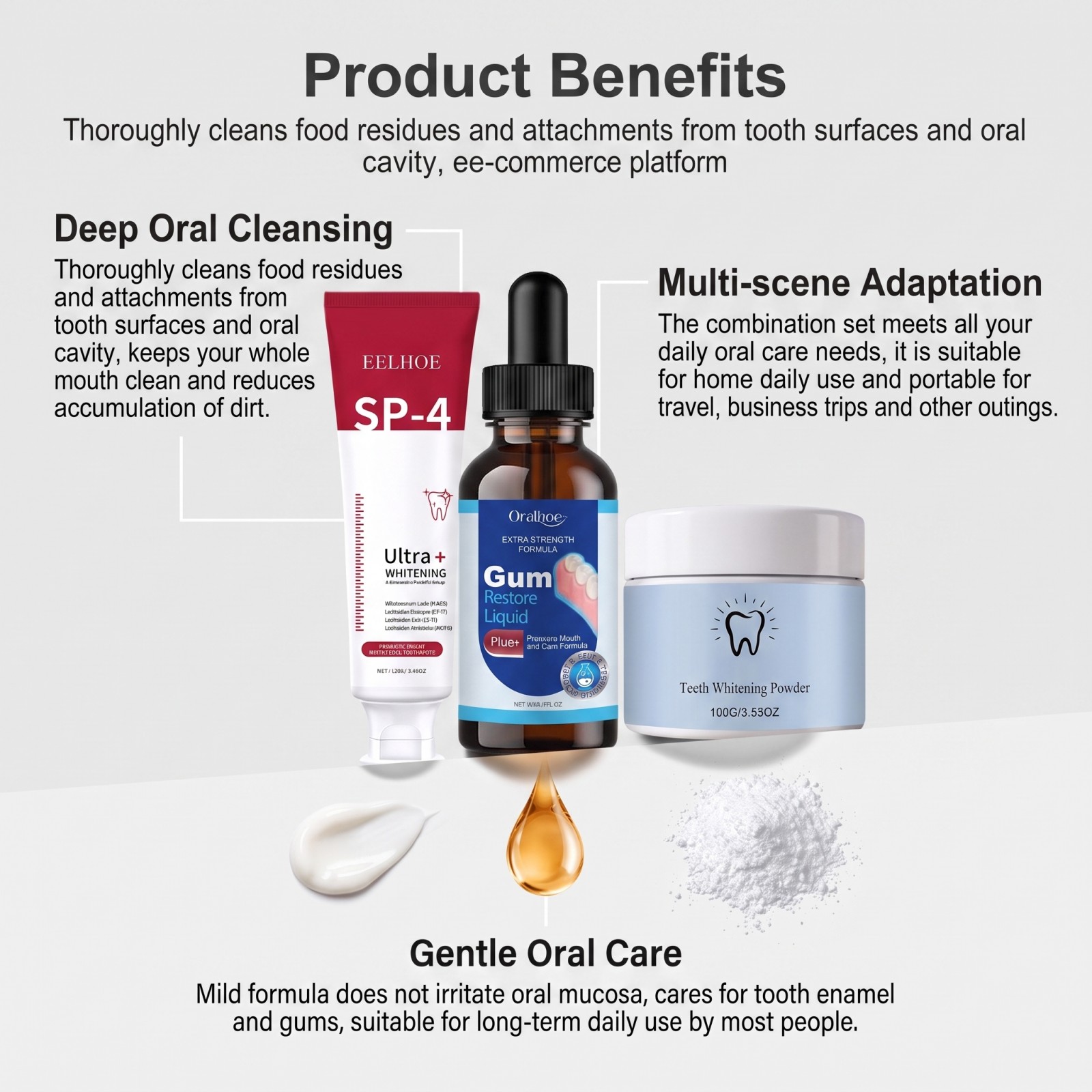 オーラルケアコンボセット ホワイトニング歯磨き粉 マウスウォ - Teeth Whitening Powder のレビューと価格