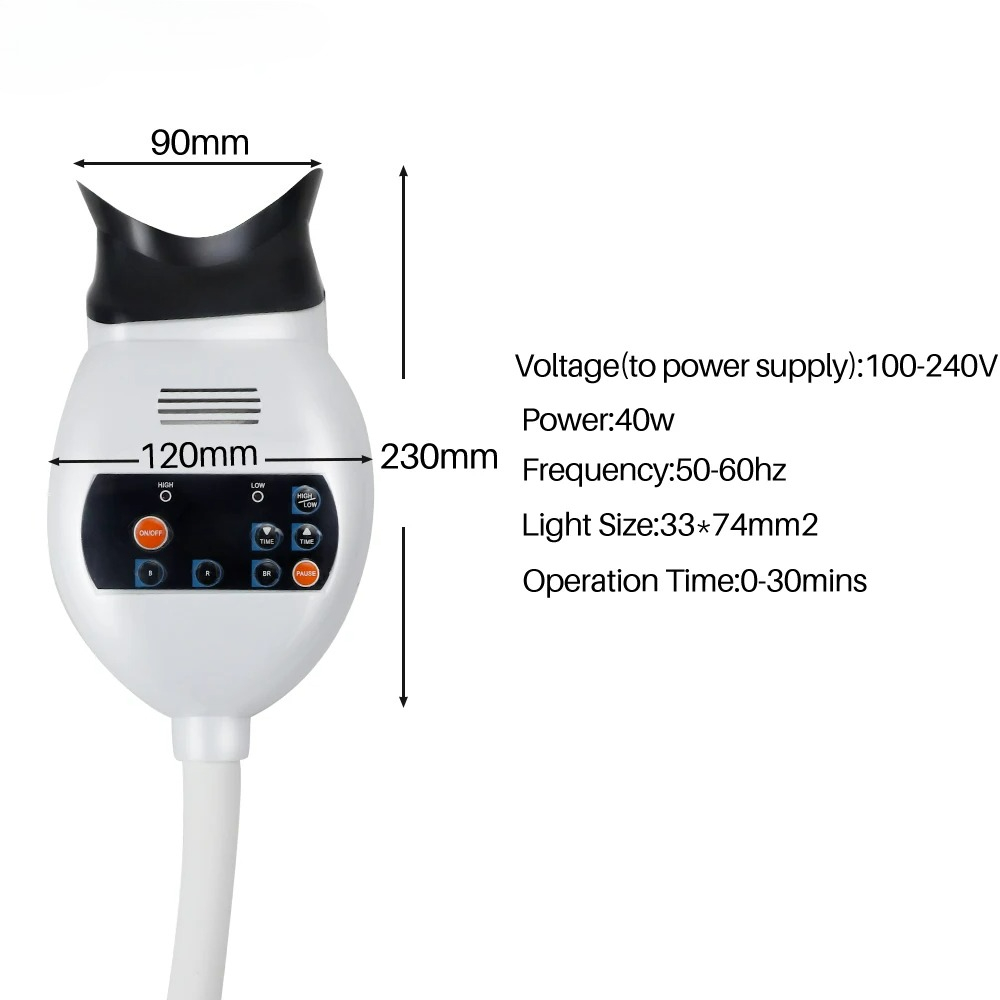 調整可能な3色LED歯のホワイトニング促進器、歯科用コールド - Teeth Whitening Light のレビューと価格